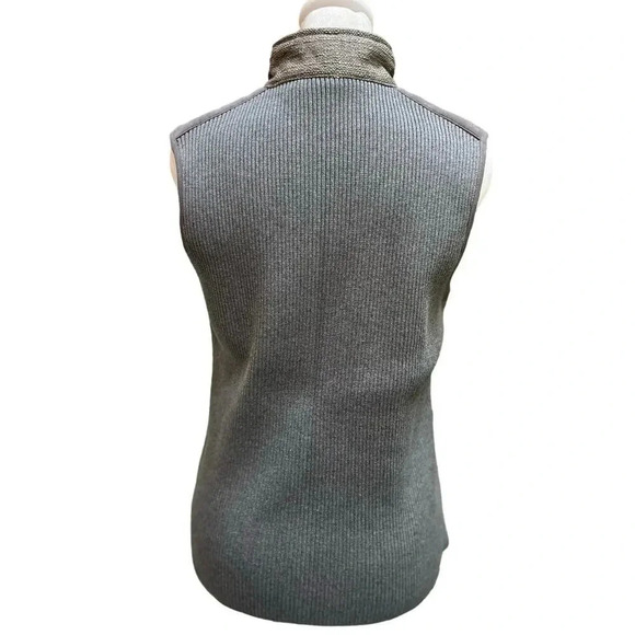 J. McLaughlin Vest Womens XS Gray Quilted Tweed Ribbed Bennett Full Zip - Picture 2 of 3